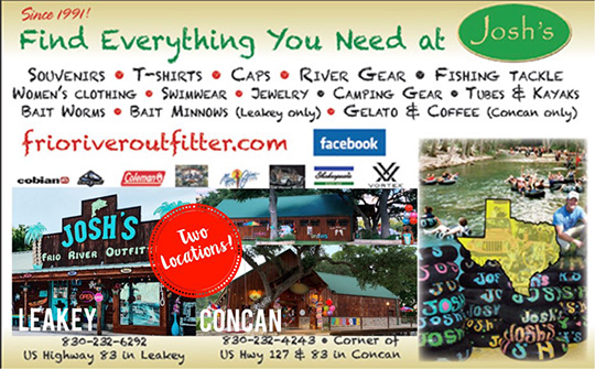 Josh's Frio River Outfitter - Fishing, tubing, souvenirs in Leakey